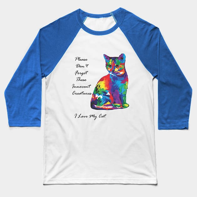 I Love My cat Baseball T-Shirt by Ultimate.design